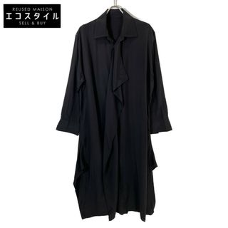 レギュレーション ヨウジヤマモト FB-D52-202 ブラック SPUN RY CLOTH R-DRAPED SHIRT DRESS 2(その他)
