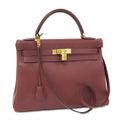 HERMES ケリー 2wayバッグ トゴ ルージュグレナ □C刻印