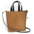 MARNI 2WAYハンドバッグ レザー ブラック ブラウン