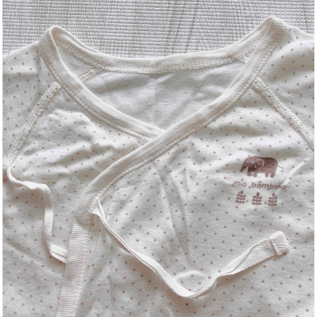 ベビー　長肌着　ゾウ柄　象2枚セット　50-60 新生児　男女兼用 キッズ/ベビー/マタニティのベビー服(~85cm)(肌着/下着)の商品写真