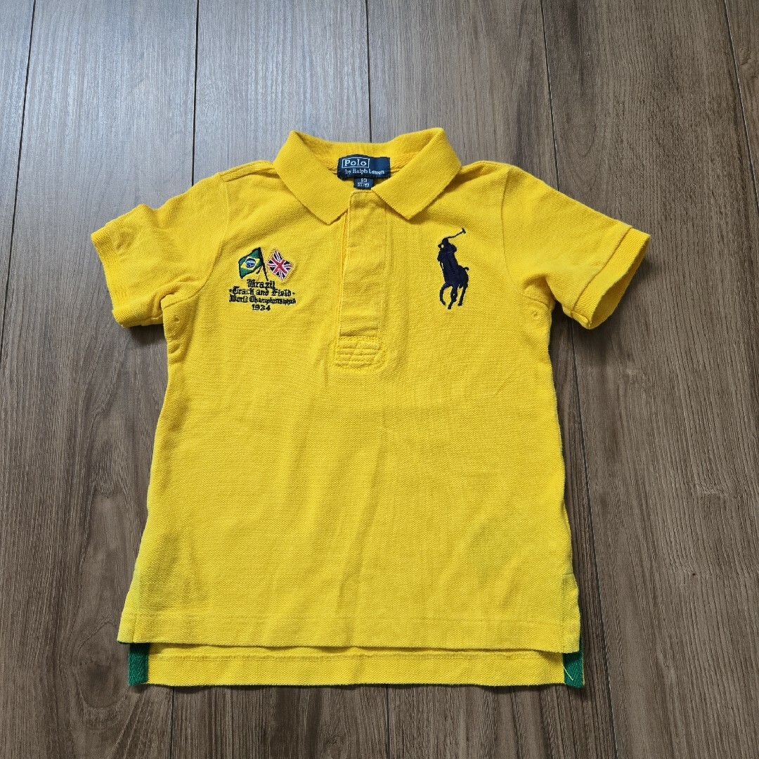 Ralph Lauren(ラルフローレン)の【RALPH LAUREN】 半袖 ポロシャツ トップス ブラジル 黄色 キッズ/ベビー/マタニティのキッズ服男の子用(90cm~)(Tシャツ/カットソー)の商品写真