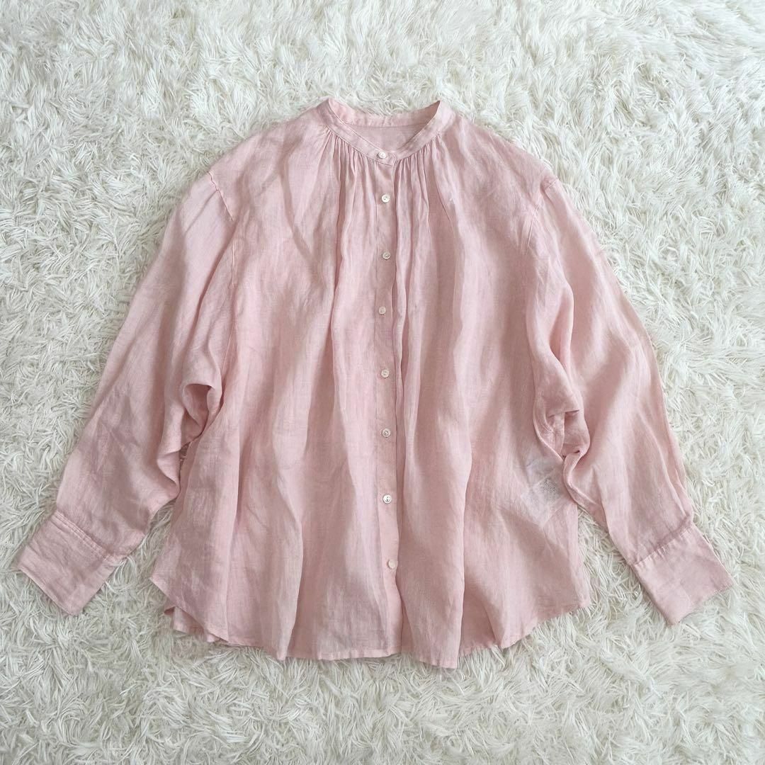 SLOBE IENA ラミーギャザーシャツ リネンブラウス スローブイエナ