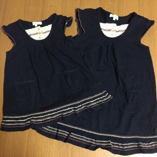 サンカンシオン(3can4on)の【美品セット☆オシャレ】3can4on チュニック ワンピース お揃い 姉妹(ワンピース)