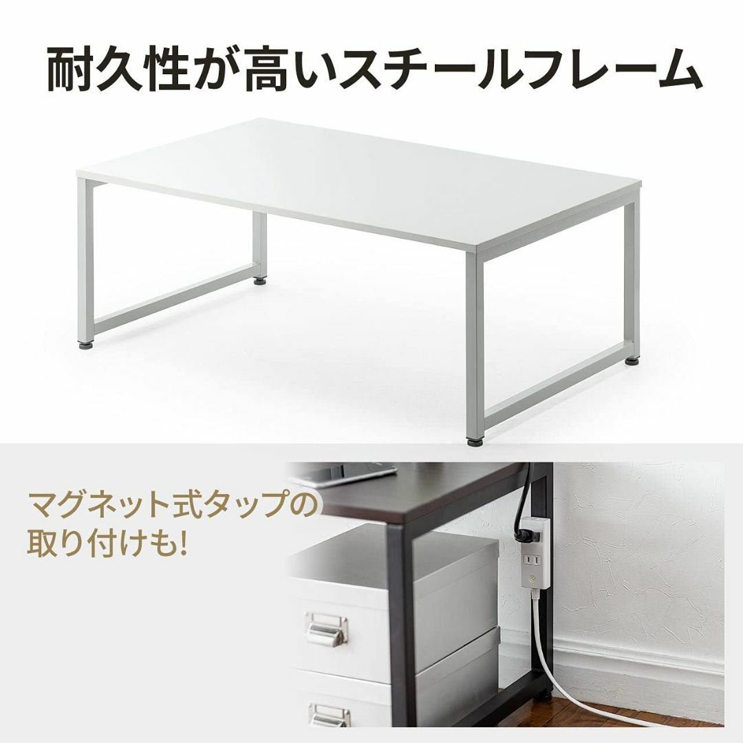 サンワダイレクト ローデスク 幅100×奥行60cm モニターアーム取付対応 耐