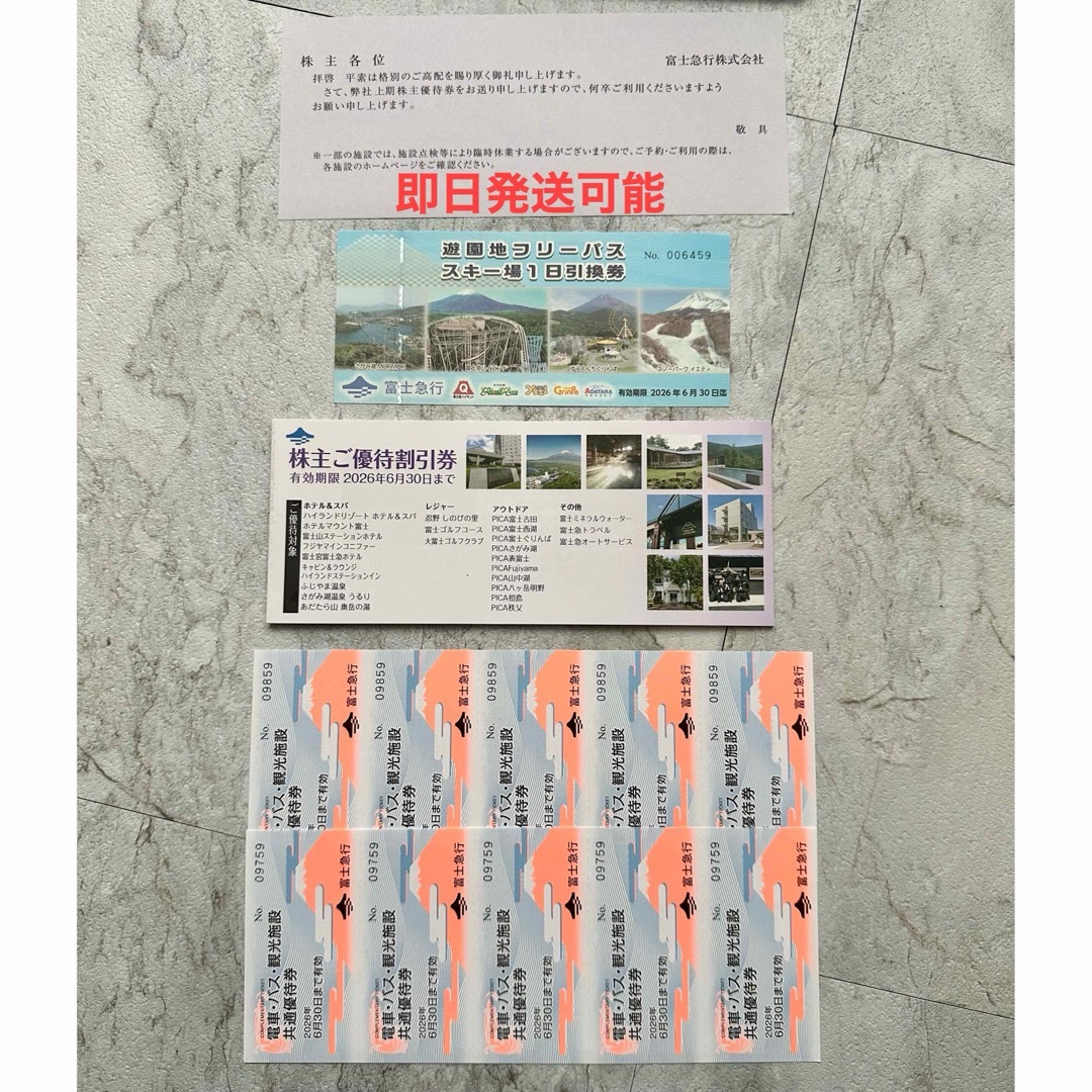 富士急行 株主優待券 共通優待券 フリーパス引換券 優待割引券冊子 チケットの施設利用券(遊園地/テーマパーク)の商品写真