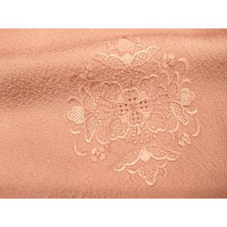 平和屋着物■中国三大刺繍　スワトウ刺繍　汕頭刺繍　総刺繍　色無地　訪問着　正倉院花文　薄紅色　正絹　逸品　DAAQ4741cd(着物)