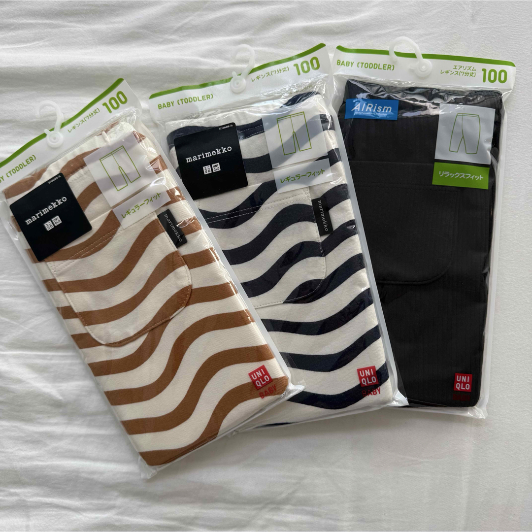 UNIQLO(ユニクロ)の★新品 ユニクロ 7分丈 レギンス 100cm キッズ/ベビー/マタニティのキッズ服女の子用(90cm~)(パンツ/スパッツ)の商品写真