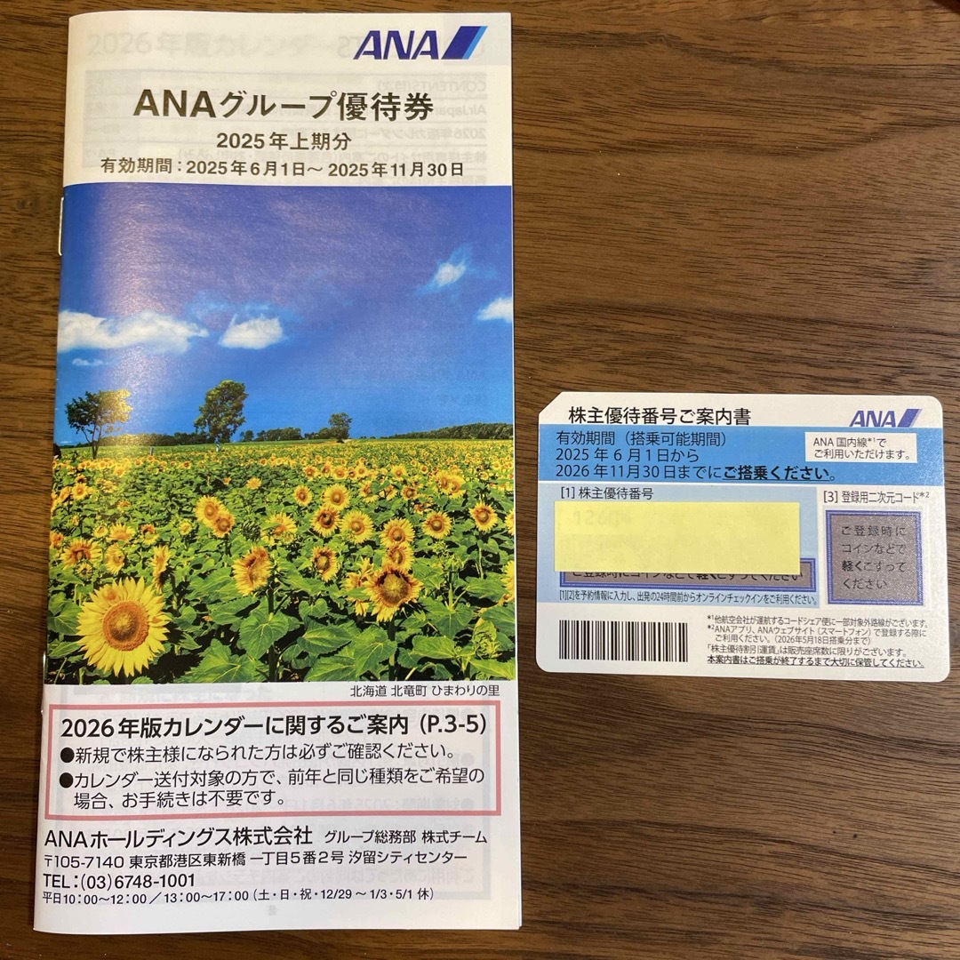 ANA(全日本空輸)(エーエヌエー(ゼンニッポンクウユ))のANA株主優待券 チケットの乗車券/交通券(航空券)の商品写真