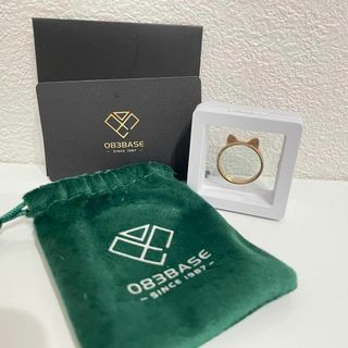 猫耳デザイン リング 23号 ピンクゴールド ジュエリーワイプ付き