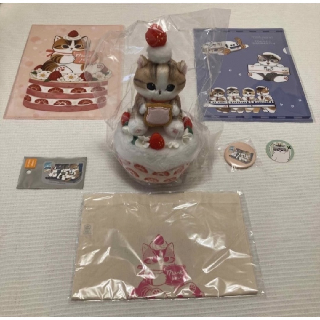 mofusand(モフサンド)のもふもふストア ケーキのりにゃんこ クリアファイル ステッカー バッグセット エンタメ/ホビーのおもちゃ/ぬいぐるみ(キャラクターグッズ)の商品写真
