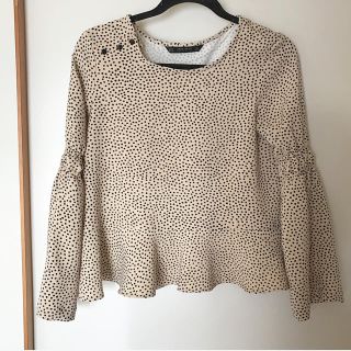 ザラ(ZARA)のZARAドットトップス(カットソー(長袖/七分))