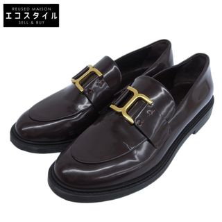 クロエ(Chloe)のクロエ マーシー パテント ローファー シューズ レディース ブラウン 38 1/2 38.5(ローファー/革靴)