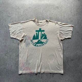 ヴィンテージ(VINTAGE)の70s80s ヴィンテージtシャツ USA製 ベージュ キリスト教 十字架(Tシャツ/カットソー(半袖/袖なし))