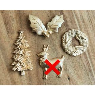 【新品】金属　クリスマスのモチーフの箸置き(3つ)(テーブル用品)