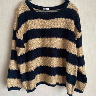 ハニーズ(HONEYS)のボーダー　薄手　ゆったり　ニット　透かし編み(ニット/セーター)