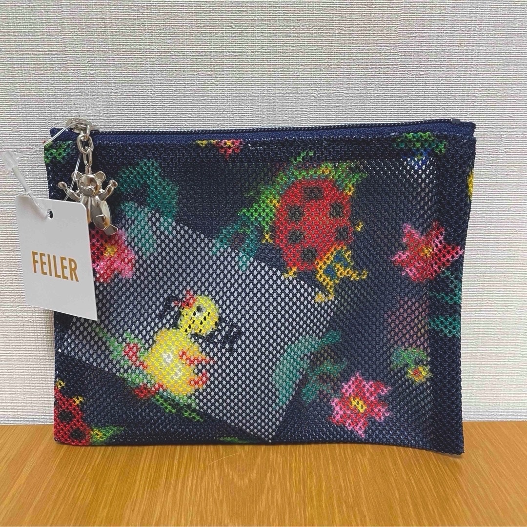 FEILER(フェイラー)のフェイラー ハイジ メッシュポーチS ネイビー レディースのファッション小物(ポーチ)の商品写真