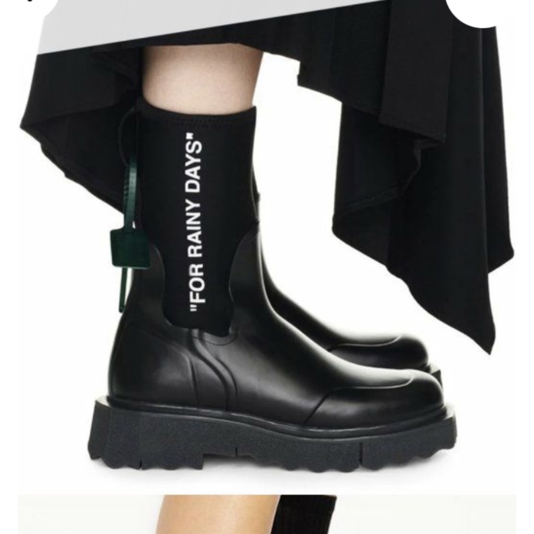 Off-White - OFF-WHITE ラバー レイン ブーツ ブラック 38 OWIE23-SLG