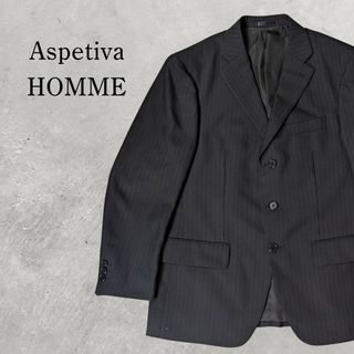 ヴィンテージ(VINTAGE)のAspetiva HOMME ストライプ ブラック テーラードジャケット(テーラードジャケット)