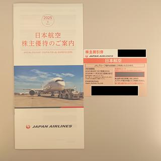 ジャル(ニホンコウクウ)(JAL(日本航空))の【匿名配送】JAL株主優待券1枚　2026年11月30日まで使用可能(航空券)