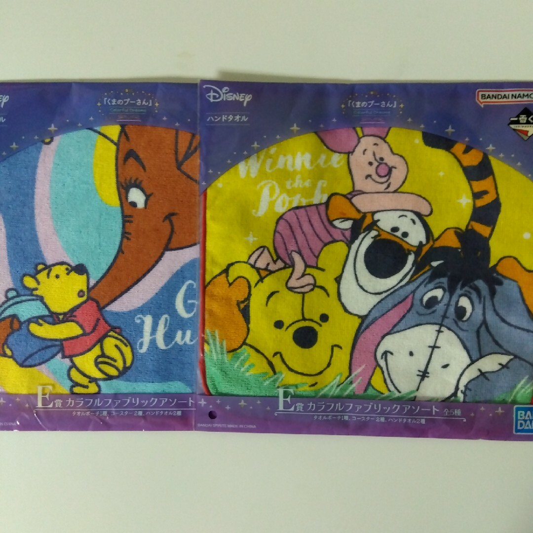 一番くじ ディズニー くまのプーさん E賞 ハンドタオル 2種セット エンタメ/ホビーのアニメグッズ(タオル)の商品写真