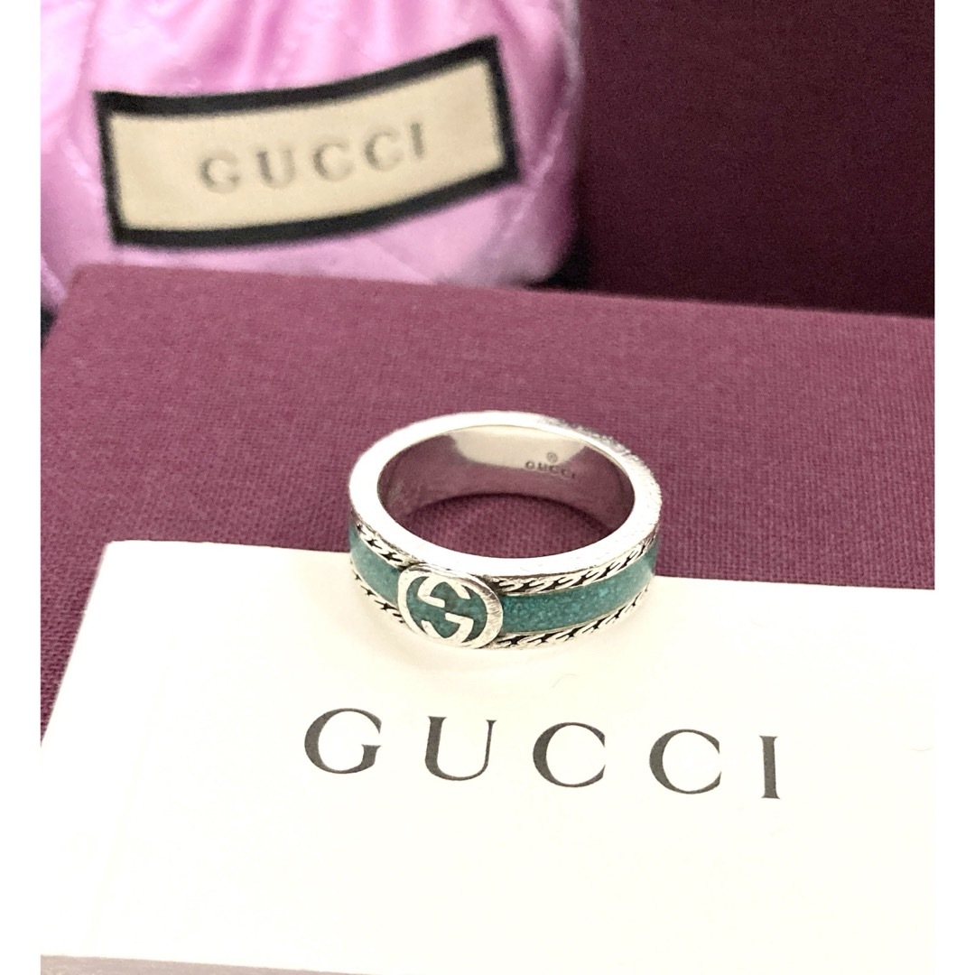 ★送料関税込★GUCCI リング インターロッキングG ターコイズ GUCCI グッチ インターロッキング ターコイズ エナメル リング