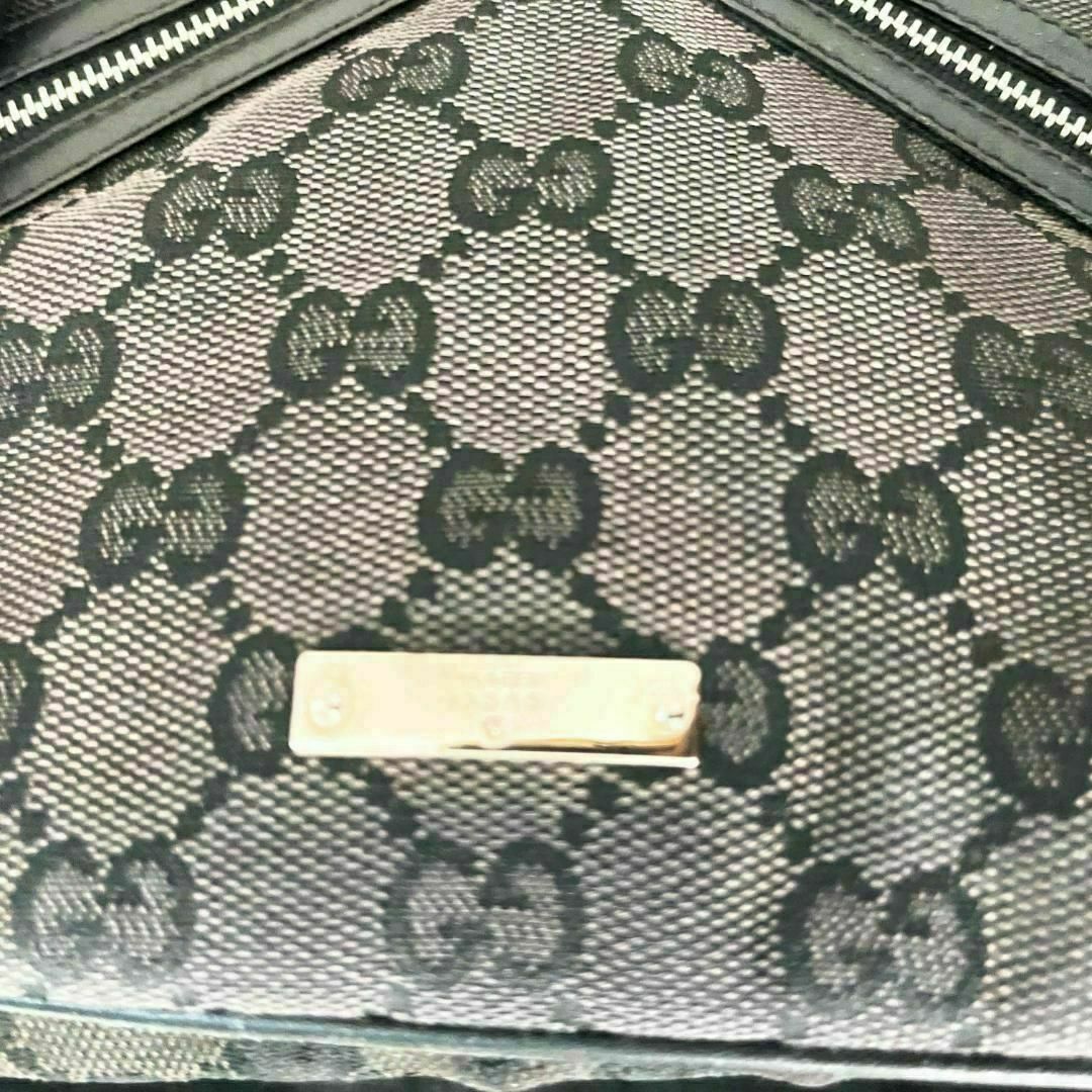 GUCCI(グッチ)の美品✨GUCCIグッチトートバッグセミショルダーGGキャンバスレザーブラック黒 レディースのバッグ(トートバッグ)の商品写真