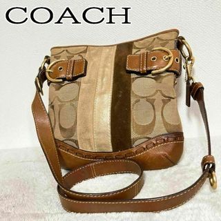 コーチ(COACH)の美品✨COACHコーチショルダーバッグトートバッグブラウン茶シグネチャー総柄(トートバッグ)
