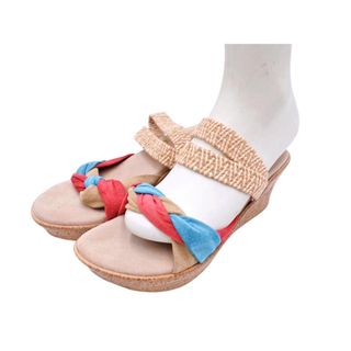 ISLAND SLIPPER アイランドスリッパ ウェッジソール サンダル size7（24.0cm位）/ピンクｘ水色ｘベージュ ■◆ レディース
