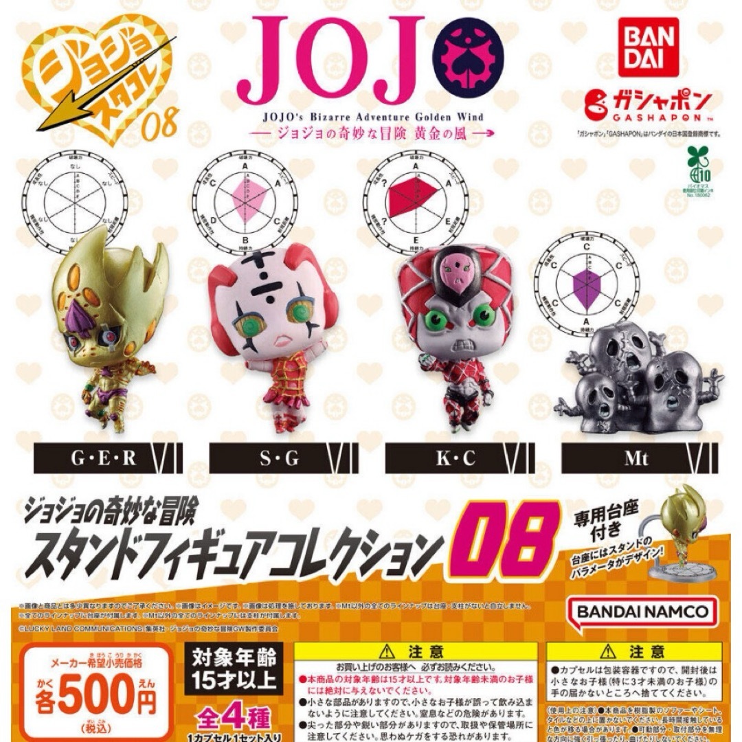 JOJO(ジョジョ)のジョジョの奇妙な冒険 スタンドフィギュアコレクション08 ☆全4種セット@ エンタメ/ホビーのフィギュア(アニメ/ゲーム)の商品写真