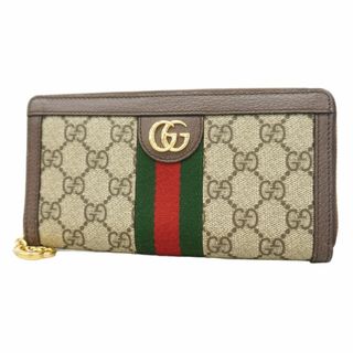グッチ(GUCCI)の【5ed4980】グッチ 長財布 オフィディア 523154 PVC ブラウン ゴールド金具【中古】レディース(財布)