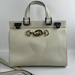グッチ(GUCCI)のGUCCI クリーム色ズゥミ2wayショルダーバッグ (ショルダーバッグ)