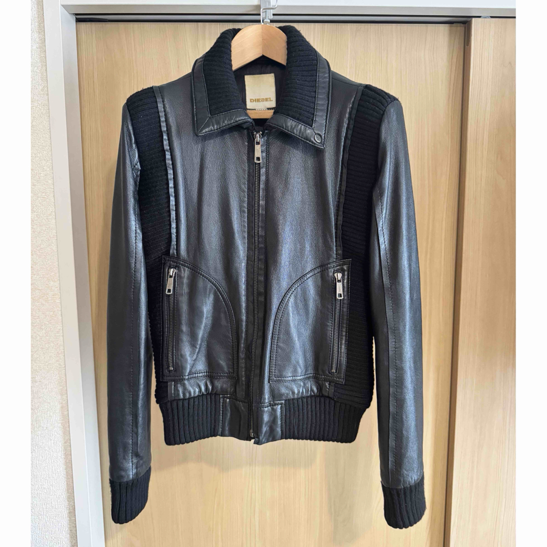 DIESEL - ディーゼル　ラムレザージャケット　バックロゴ　diesel  羊革