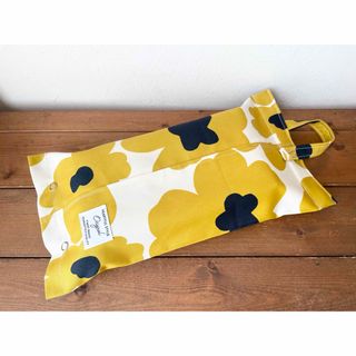 北欧花柄マスタード　BOXティッシュカバー　ハンドメイド
