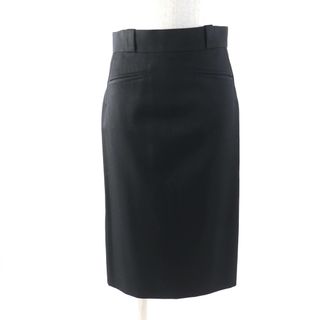 美品★CHANEL BOUTIQUE シャネルブティック ヴィンテージ 裏地シルク100％ 90S ココマークボタン付 タイトスカート ブラック 34 フランス製 正規品 レディース(ひざ丈スカート)