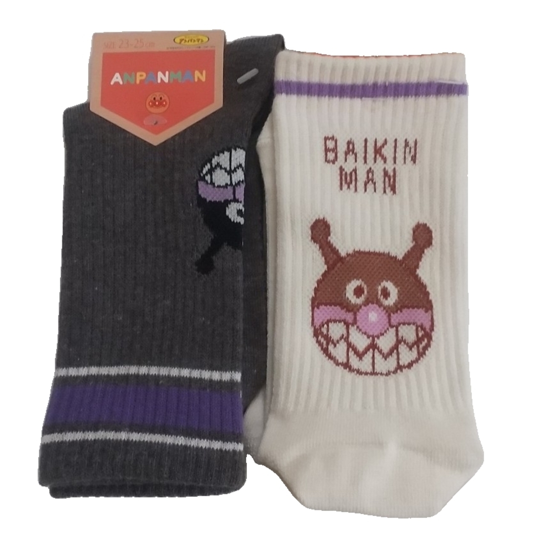 アンパンマン(アンパンマン)のバイキンマン靴下2足組 レディースのレッグウェア(ソックス)の商品写真
