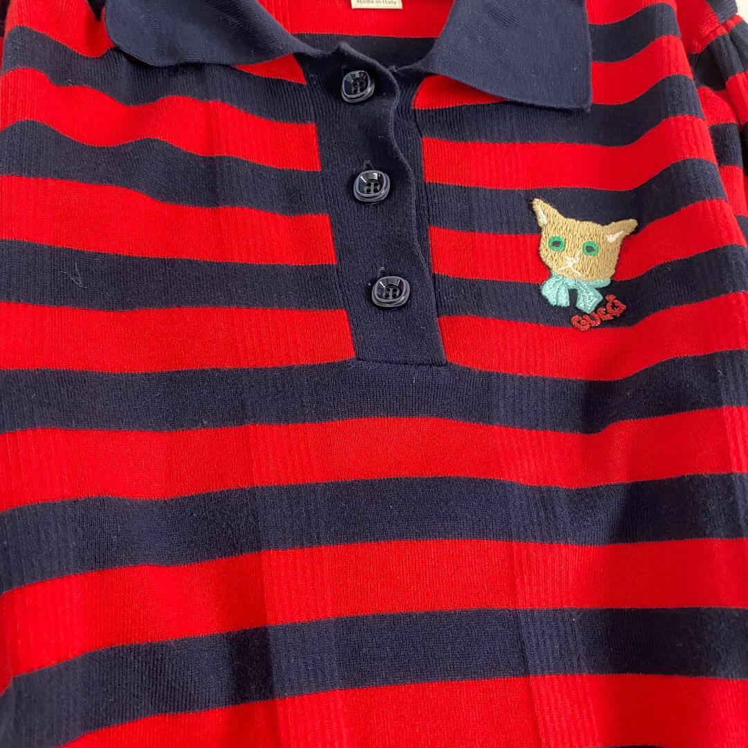 【ネット限定】 GUCCI ボーダー ロゴワッペン ニット ワンピース グッチ 美品 - ワンピース