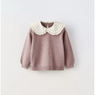 ザラキッズ(ZARA KIDS)のZARAザラkids 刺繍モチーフニットセーター(ニット)