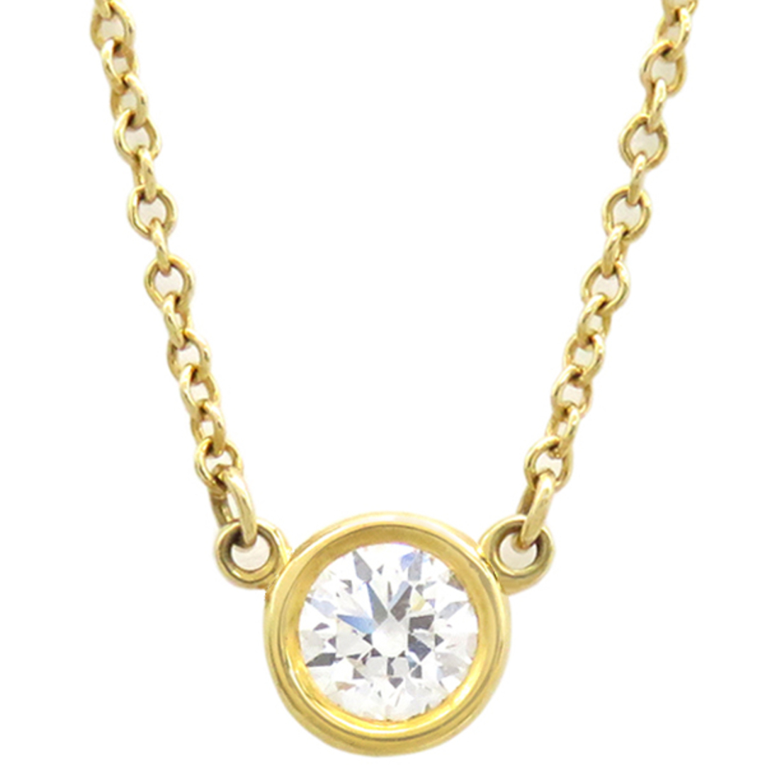 Tiffany & Co. - ティファニー Tiffany & Co ネックレス バイザヤード シングルダイヤモンド ペンダント K18YG ダイヤモンド イエローゴールド AU750 T&Co. 1石 エルサペレッティ 【箱】【中古】