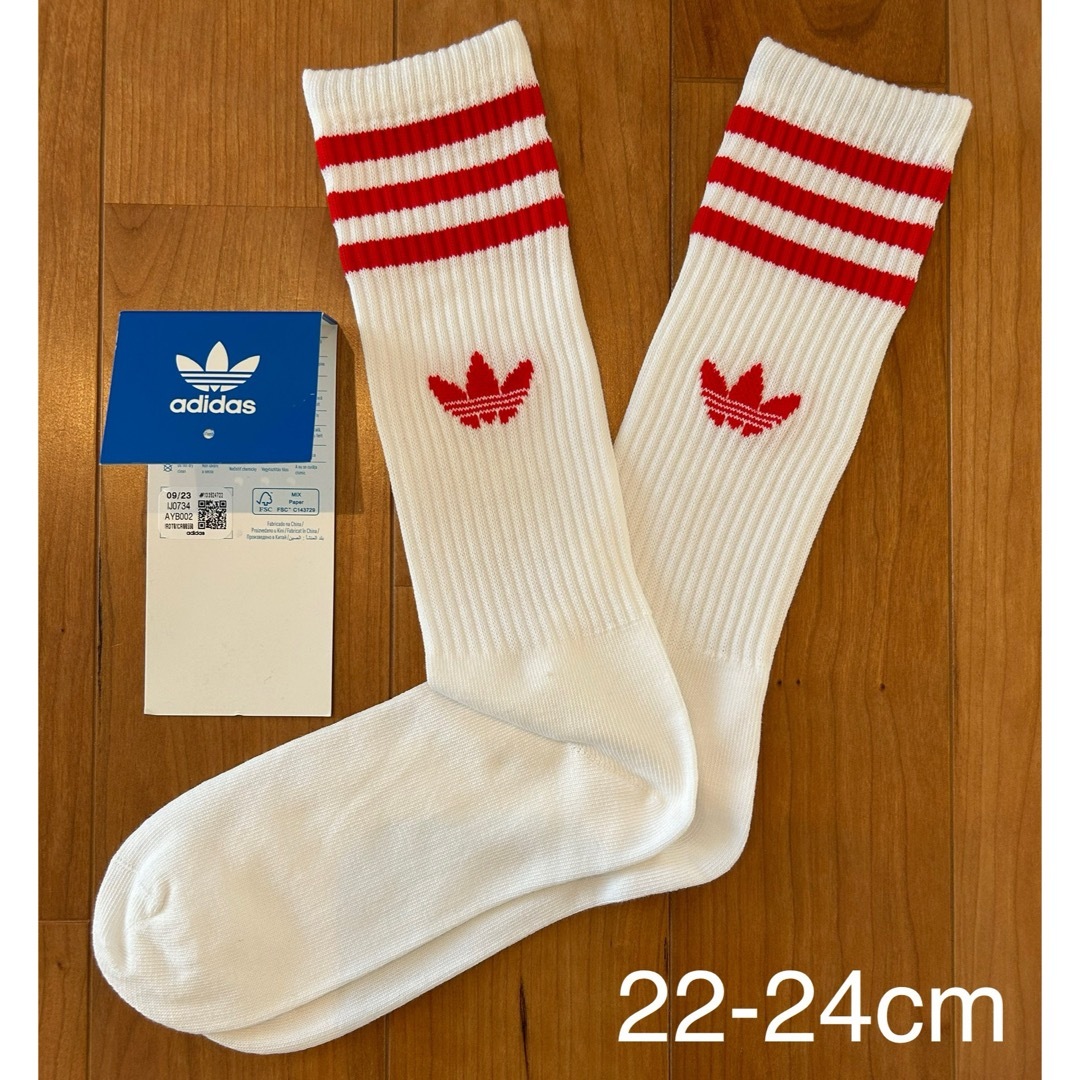 adidas Originals(アディダスオリジナルス)の新品　アディダス　22-24cm ソリッド　クルーソックス　3色セット レディースのレッグウェア(ソックス)の商品写真