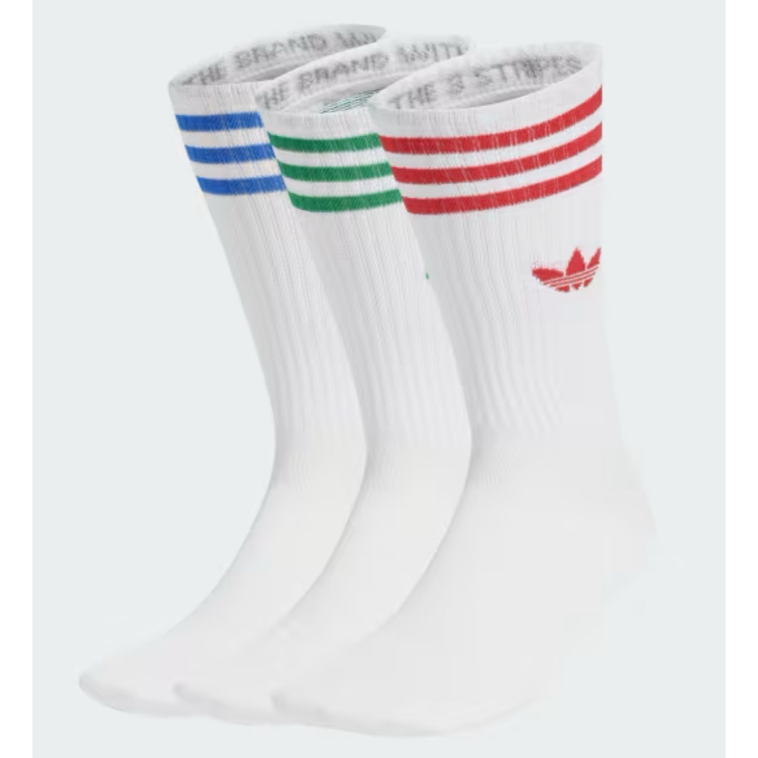 adidas Originals(アディダスオリジナルス)の新品　アディダス　22-24cm ソリッド　クルーソックス　3色セット レディースのレッグウェア(ソックス)の商品写真