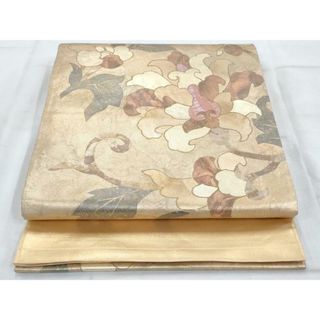 平和屋着物◎六通柄袋帯　草花文　螺鈿　金糸　正絹　逸品　AAAS8631cx(帯)