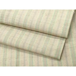 平和屋着物▽上質な紬　単衣　縞　正絹　逸品　CAAP6282vf(着物)