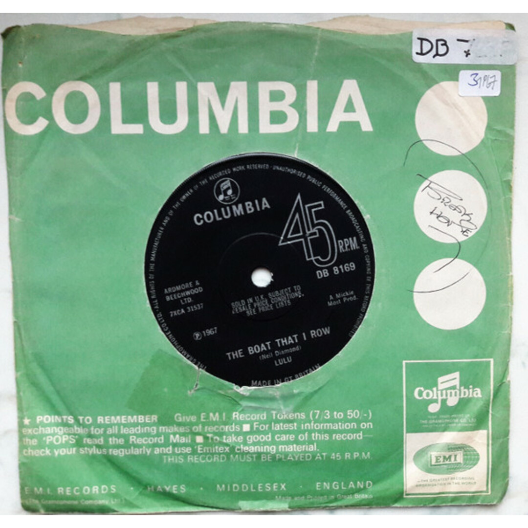 米7” Lulu The Boat That I Row DB8169 Columbia /00080 エンタメ/ホビーのエンタメ その他(その他)の商品写真