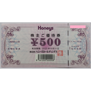 ハニーズ 株主優待券 500円分 2025年8月期限 -j(ショッピング)