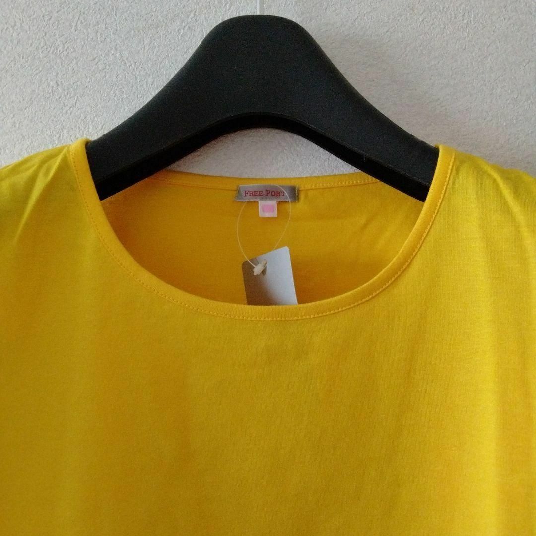 新品未使用　レナウン　FREEPORT　半袖Ｔシャツ　サイズL　黄色 レディースのトップス(Tシャツ(半袖/袖なし))の商品写真
