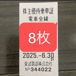 東武鉄道　株主優待券　8枚セット(鉄道乗車券)