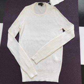 【新品】DRAWERカシミヤシルク リブクルーネックスリーブ