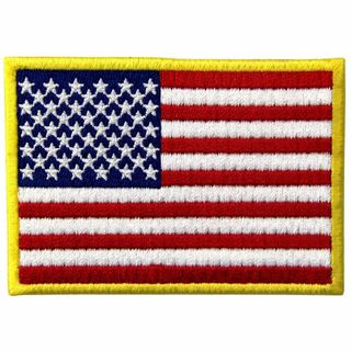 アメリカ 国旗 紋章 金縁 USA アメリカ合衆国 ミリタリー アップリケ刺繍入