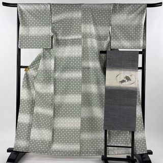 小紋 身丈163cm 裄丈67.5cm L 正絹 美品 名品 【中古】