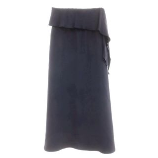 【中古】ロエフ LOEFF アセテート ロングスカート ネイビー【サイズ 0】【レディース】(ロングスカート)